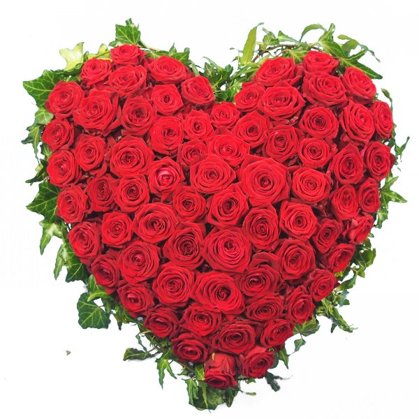 Herzform mit roten Rosen I Bild 1